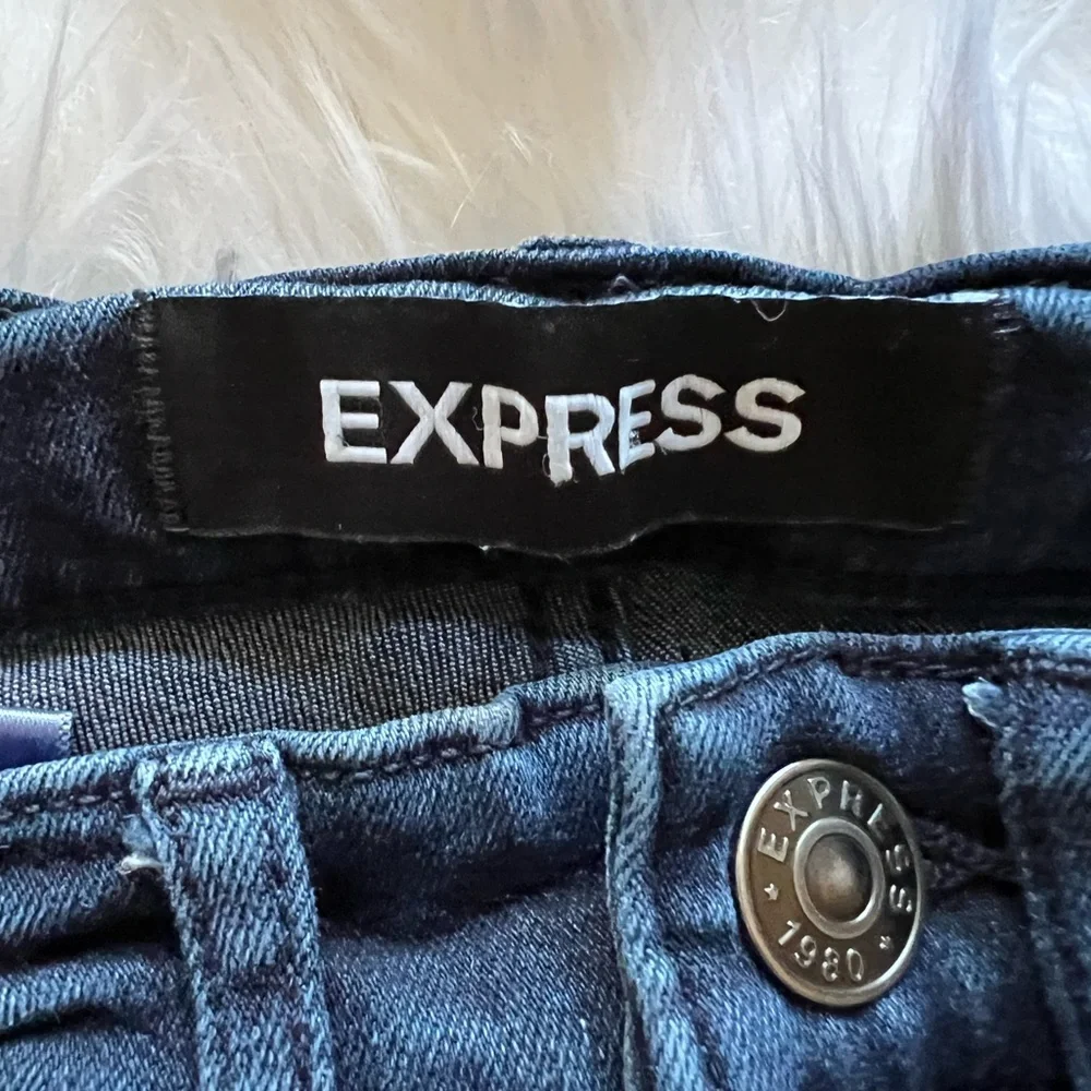 Express Perfect Denim High Rise Leggings Raw Step Hem SZ 00R